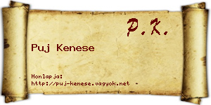 Puj Kenese névjegykártya